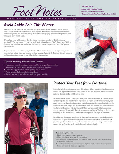 Winter 2015 FootNotes from American College of Foot and Ankle Surgeons (ACFAS)